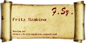 Fritz Szabina névjegykártya